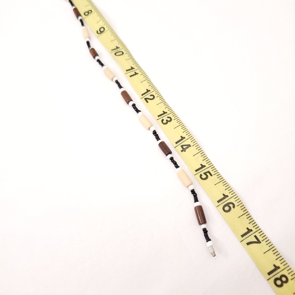 Wood beaded Necklace with Screw on Connector - Picture 5 of 5
